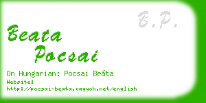 beata pocsai business card