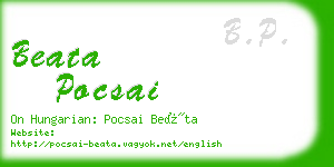 beata pocsai business card